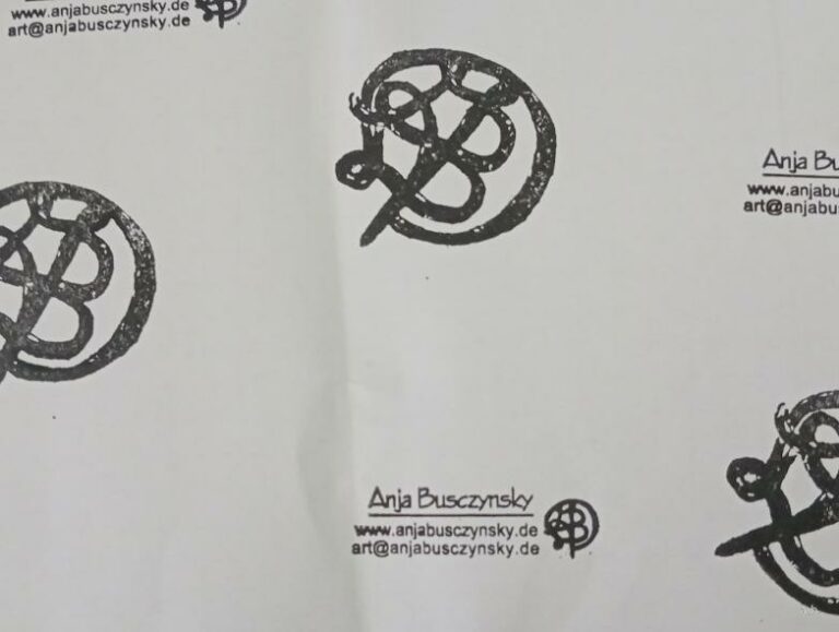 Kunstgewissen -der katerlogLogo und web stempel der künstlerin